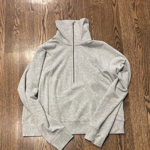 Quince Heather Gray Half-Zip Sweatshirt